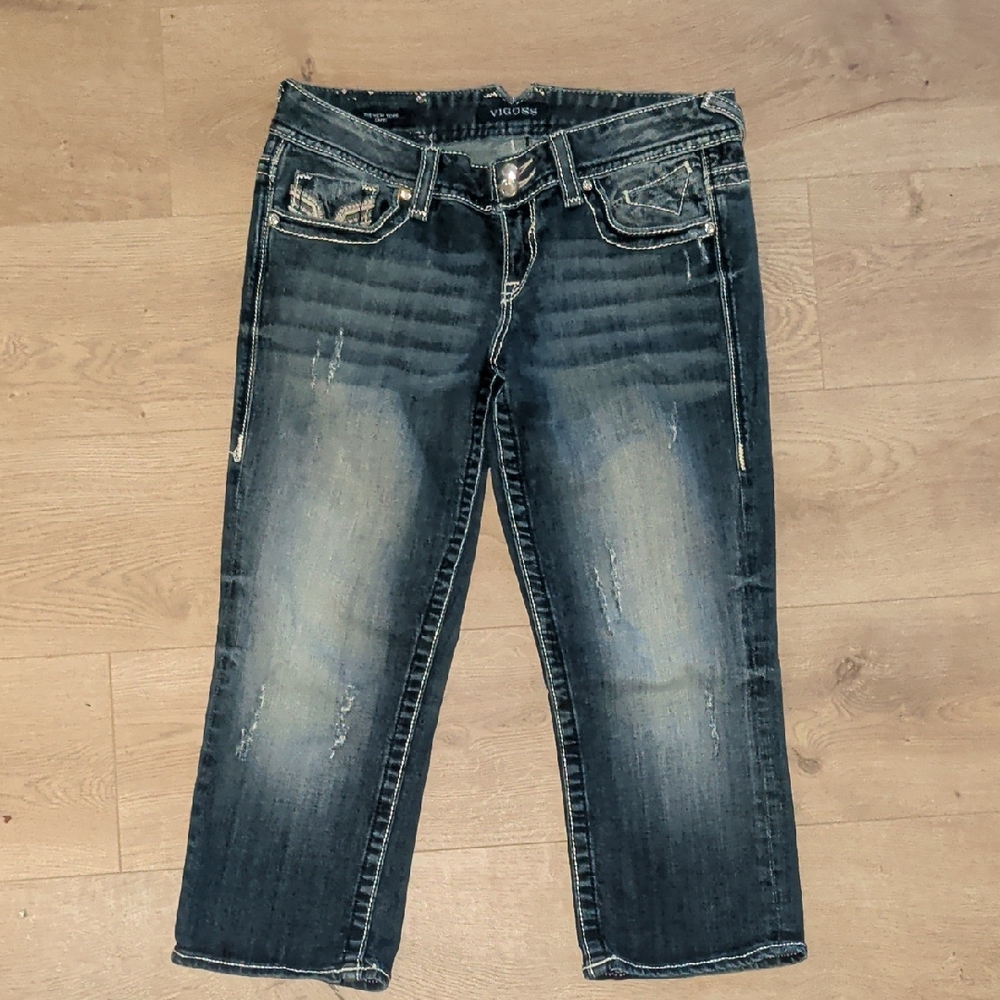 Vigoss Women's Dark Wash Cropped Jeans